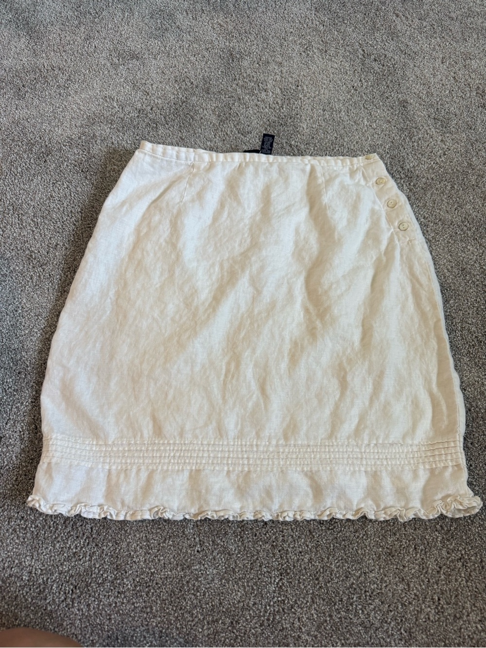 GAP Cream Linen Skirt with Button Detail